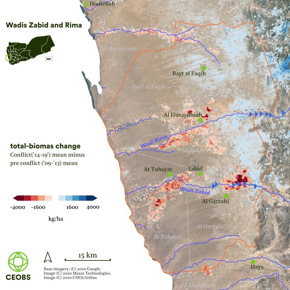 absolute-biomass Figure 2. Agricultural areas in distress and mean biomass changes