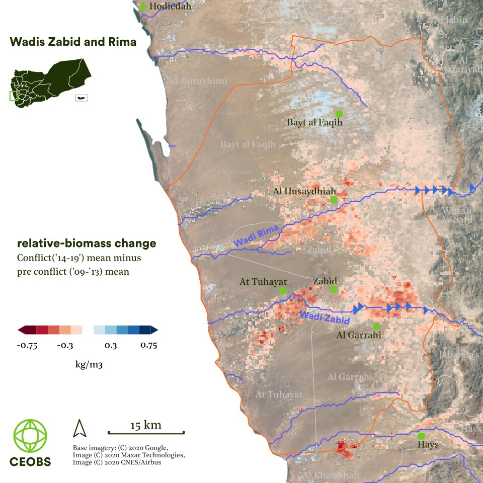 relative-biomass Figure 2. Agricultural areas in distress and mean biomass changes.