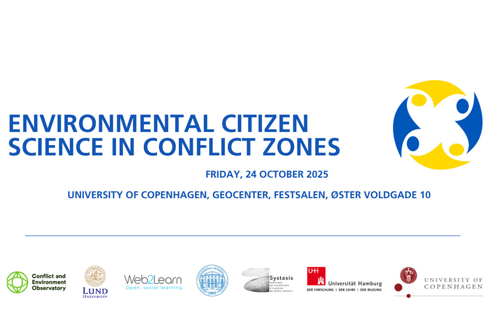 Conference title: Environmental Citizen Science in Conflict Zones; the GROMADA project logo; and GROMADA project partner logos