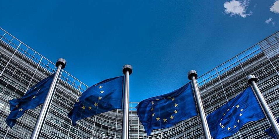 EU_flags_Bru_960 European Union flags outside a building