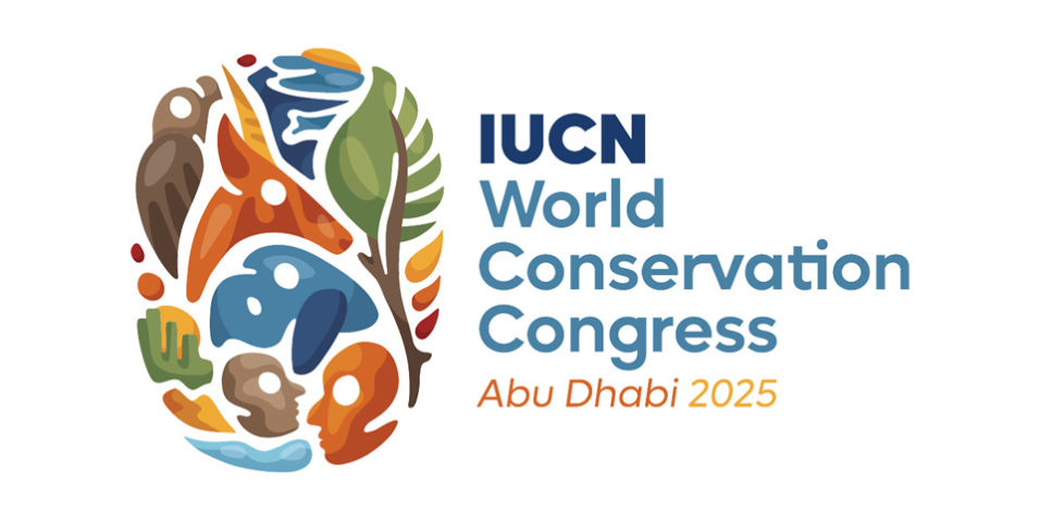 IUCN_preview The logo of the 2025 Congress features stylised faces of animals and plantlife arranged into a flattened oval shape.