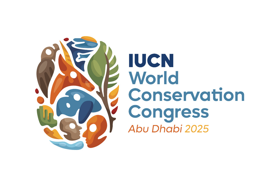 The logo of the 2025 Congress features stylised faces of animals and plantlife arranged into a flattened oval shape.
