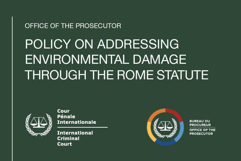 Cover of the OTP report, its title and the logos of the ICC and the ICC OTP.