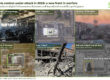 A collage of six images showing damage to data centres, including satellite imagery and on the ground photos from social media.